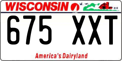 WI license plate 675XXT