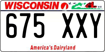 WI license plate 675XXY