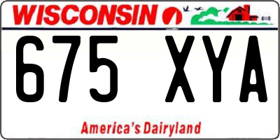 WI license plate 675XYA