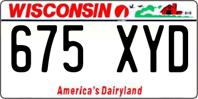 WI license plate 675XYD