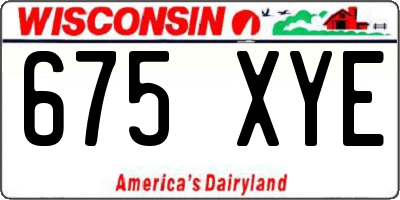 WI license plate 675XYE