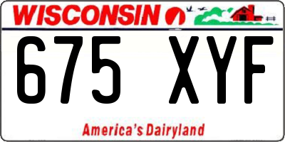 WI license plate 675XYF