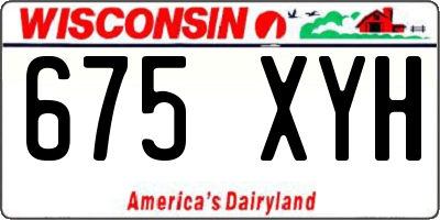 WI license plate 675XYH