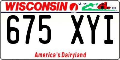 WI license plate 675XYI