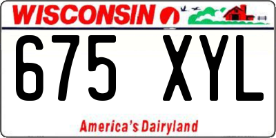 WI license plate 675XYL
