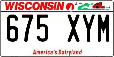 WI license plate 675XYM