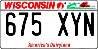 WI license plate 675XYN