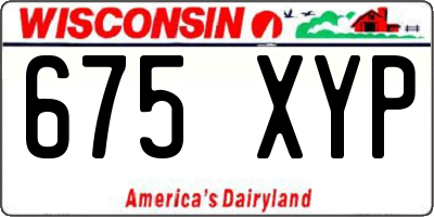 WI license plate 675XYP