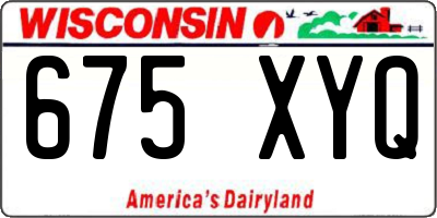 WI license plate 675XYQ