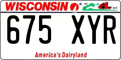 WI license plate 675XYR