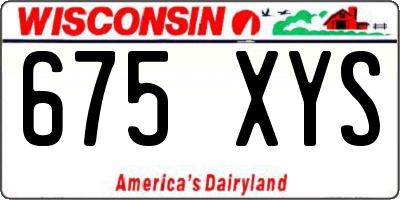 WI license plate 675XYS