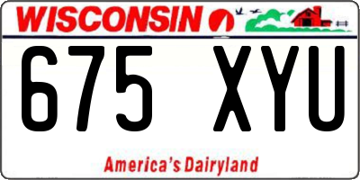 WI license plate 675XYU