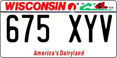 WI license plate 675XYV
