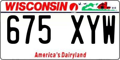 WI license plate 675XYW