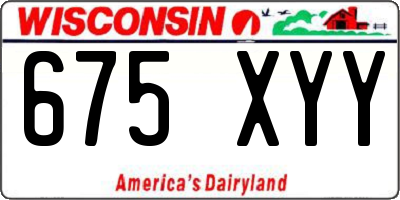 WI license plate 675XYY