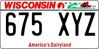 WI license plate 675XYZ