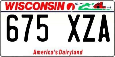 WI license plate 675XZA