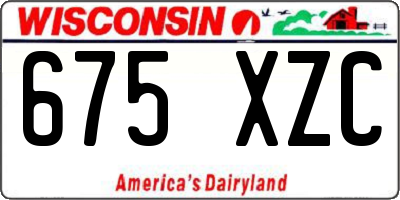 WI license plate 675XZC