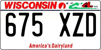 WI license plate 675XZD