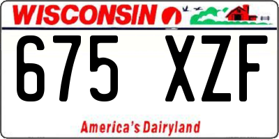 WI license plate 675XZF