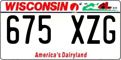 WI license plate 675XZG