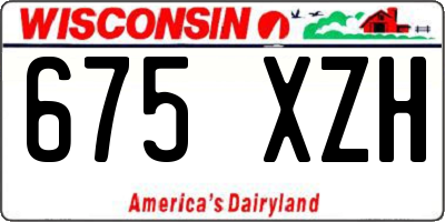 WI license plate 675XZH