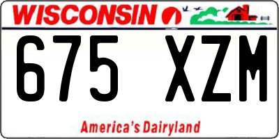 WI license plate 675XZM