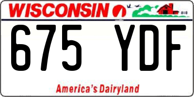 WI license plate 675YDF