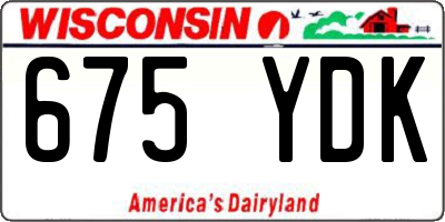 WI license plate 675YDK
