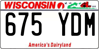 WI license plate 675YDM