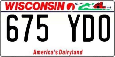 WI license plate 675YDO