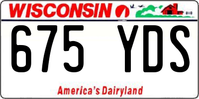 WI license plate 675YDS