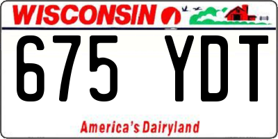 WI license plate 675YDT