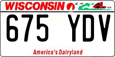 WI license plate 675YDV