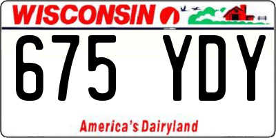 WI license plate 675YDY