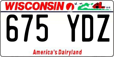 WI license plate 675YDZ