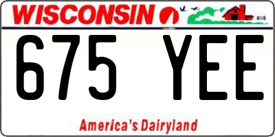WI license plate 675YEE