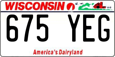 WI license plate 675YEG