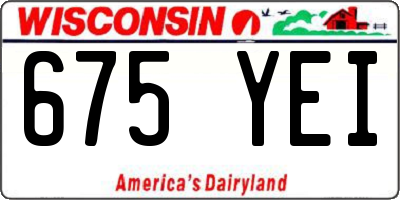WI license plate 675YEI