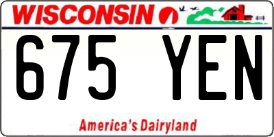 WI license plate 675YEN