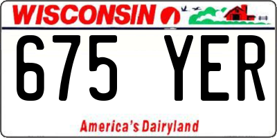 WI license plate 675YER