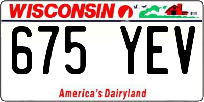 WI license plate 675YEV