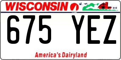 WI license plate 675YEZ