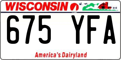 WI license plate 675YFA