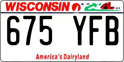 WI license plate 675YFB