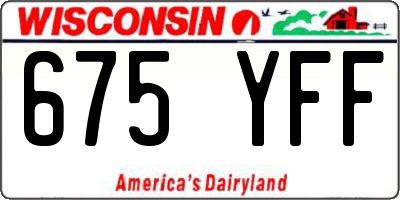 WI license plate 675YFF
