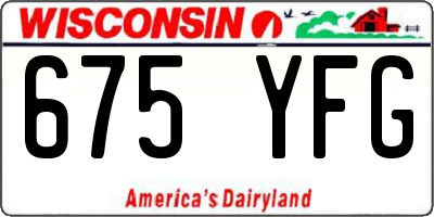 WI license plate 675YFG