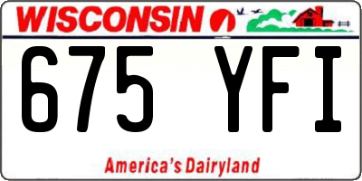 WI license plate 675YFI