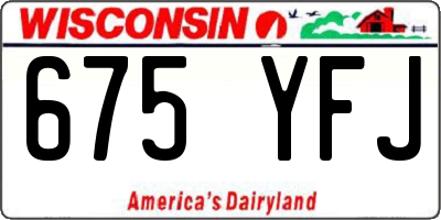 WI license plate 675YFJ