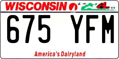 WI license plate 675YFM